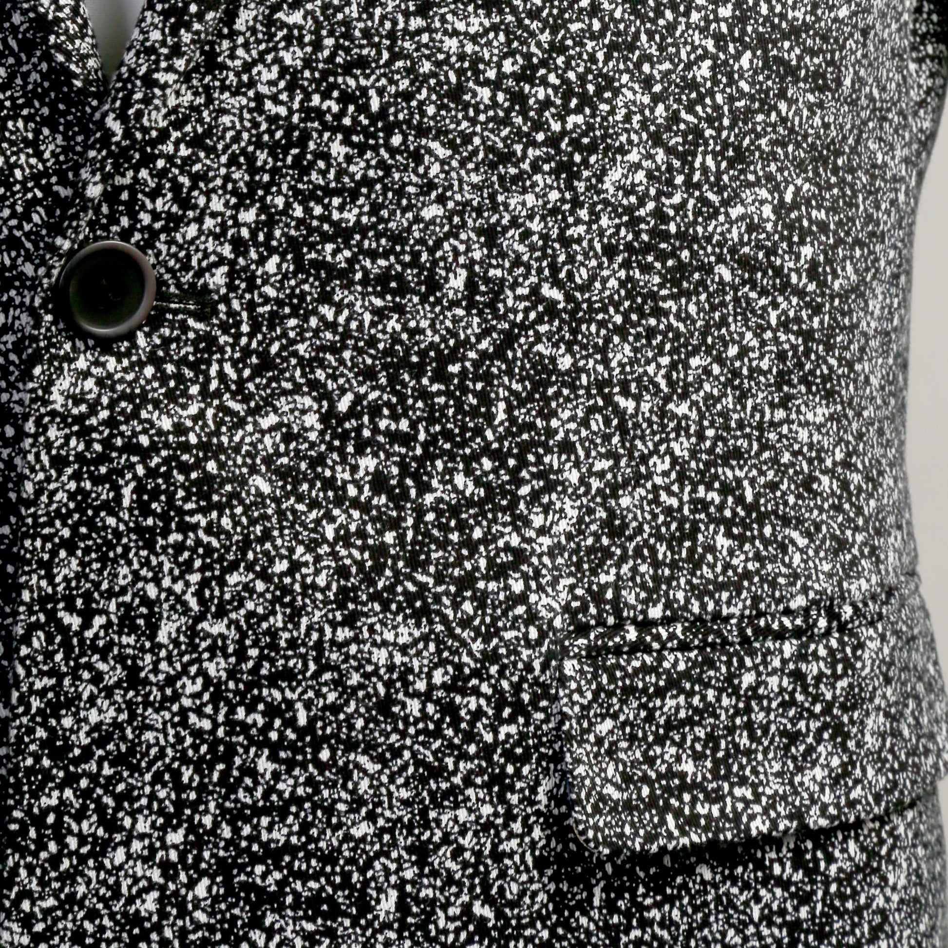 Marlowe Black Slim Fit & White Spotted Notch Lapel Suit