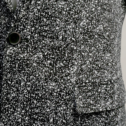 Marlowe Black Slim Fit & White Spotted Notch Lapel Suit
