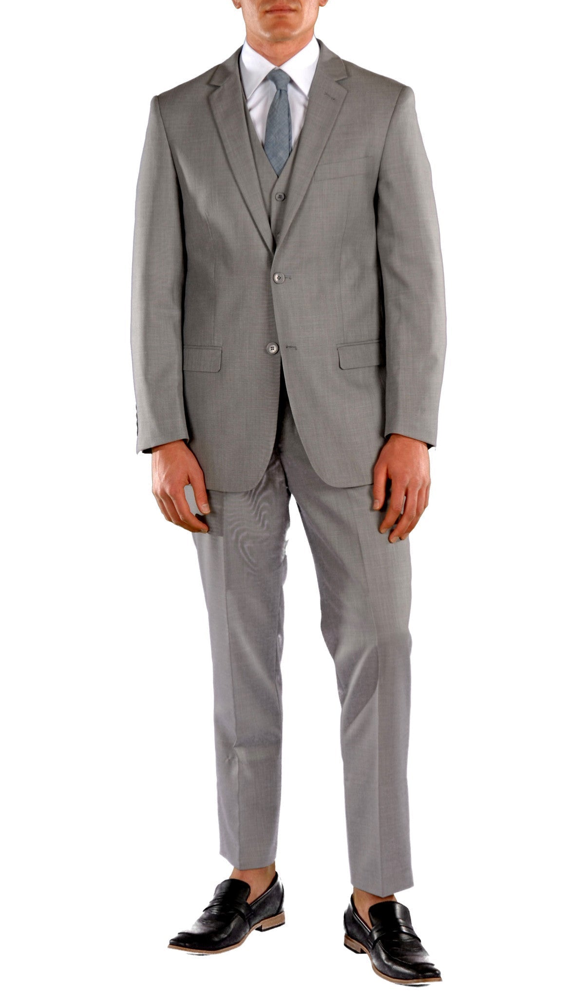Imperial Light Grey Slim Fit Suit - 3-Piece