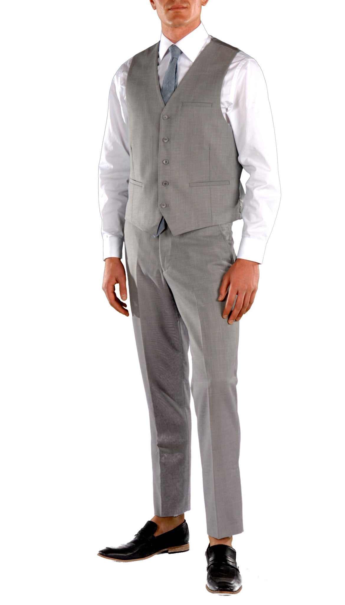Imperial Light Grey Slim Fit Suit - 3-Piece
