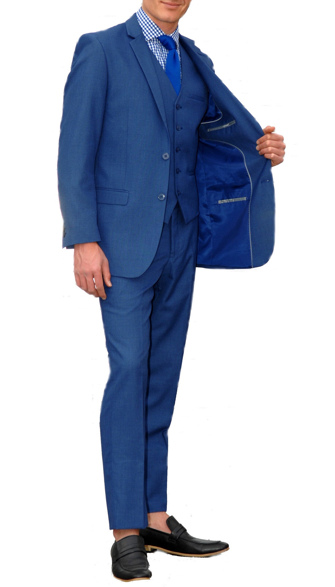 Elmwood New Blue Slim Fit Suit - 3-Piece