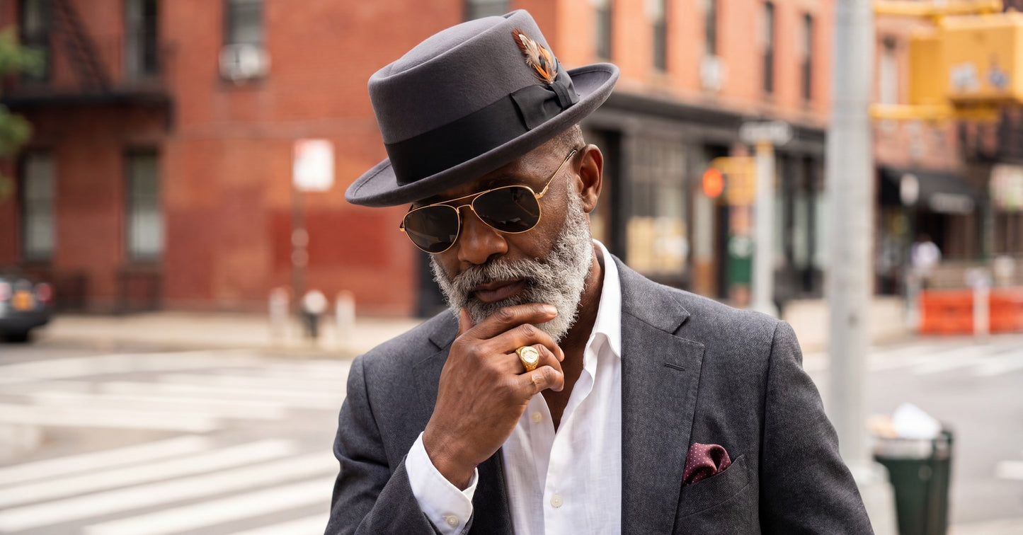 Australian Premium Wool Black Pork Pie Hat