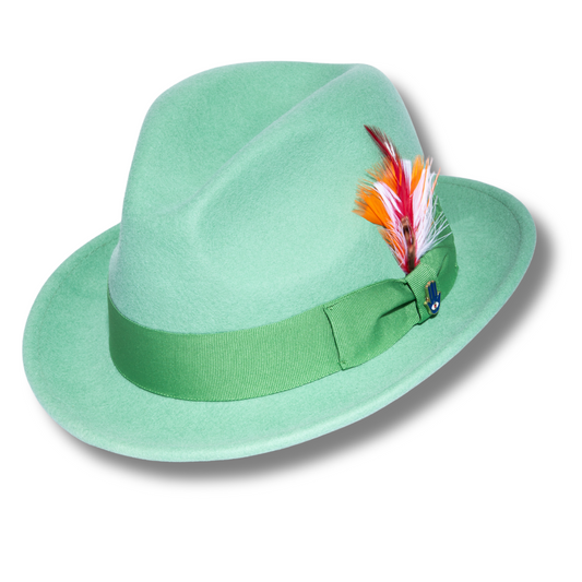 Australian Premium Wool Lime Green Brooks Fedora Hat