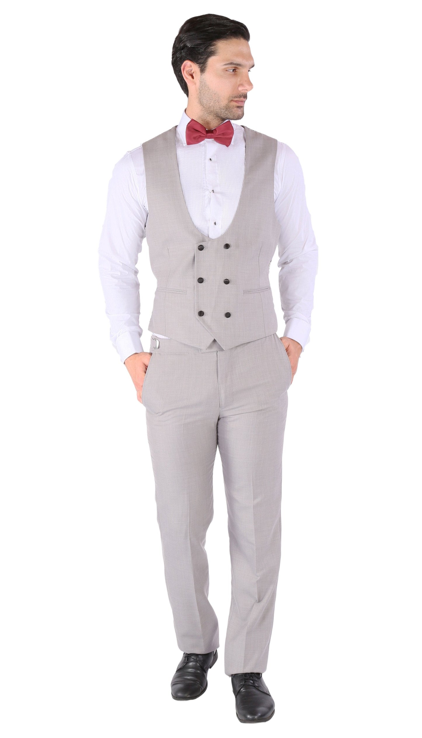 Alhambra Grey 3-Piece Slim Fit Peak Lapel Tuxedo