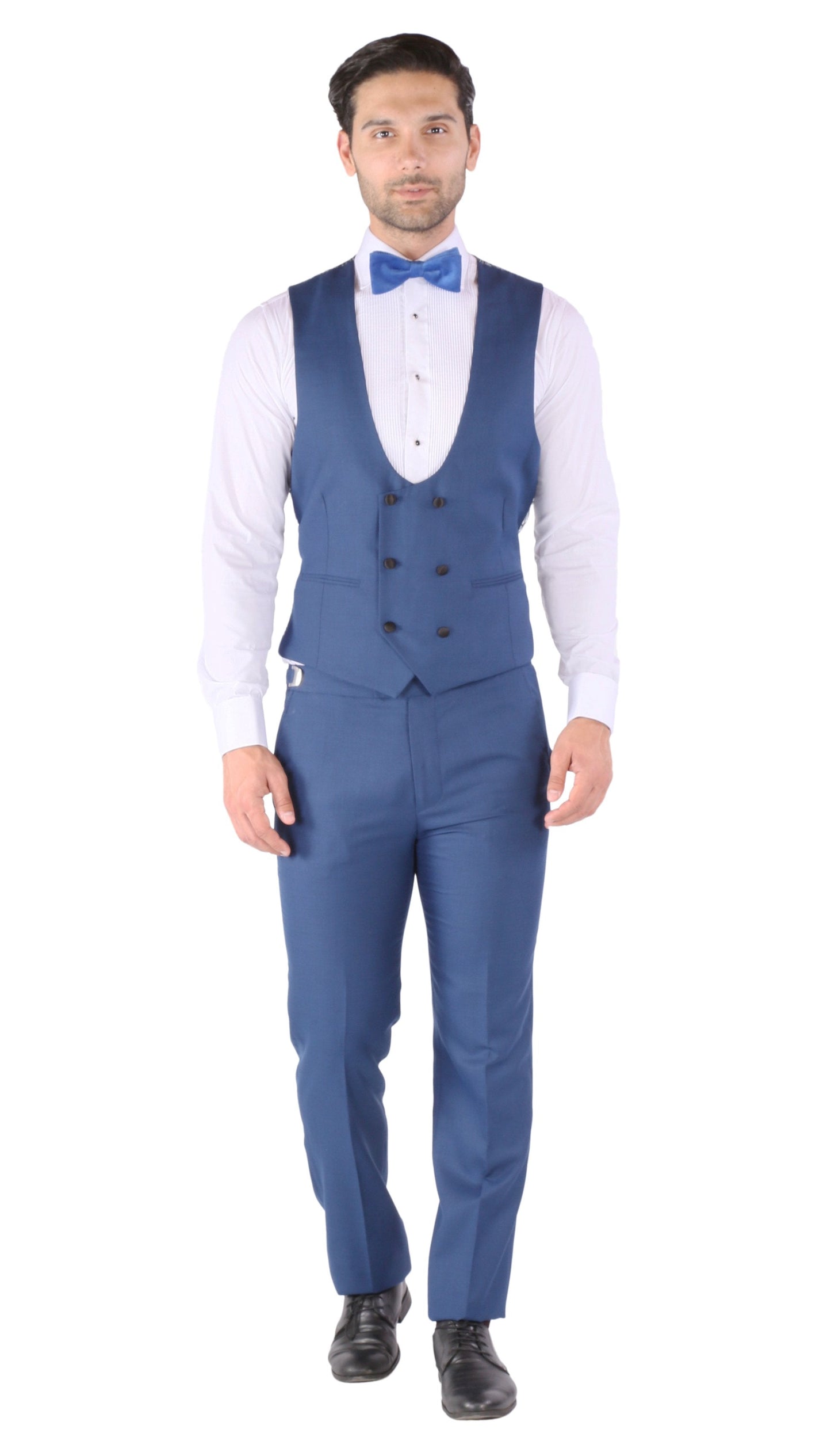 Alhambra Indigo Blue 3-Piece Slim Fit Peak Lapel Tuxedo