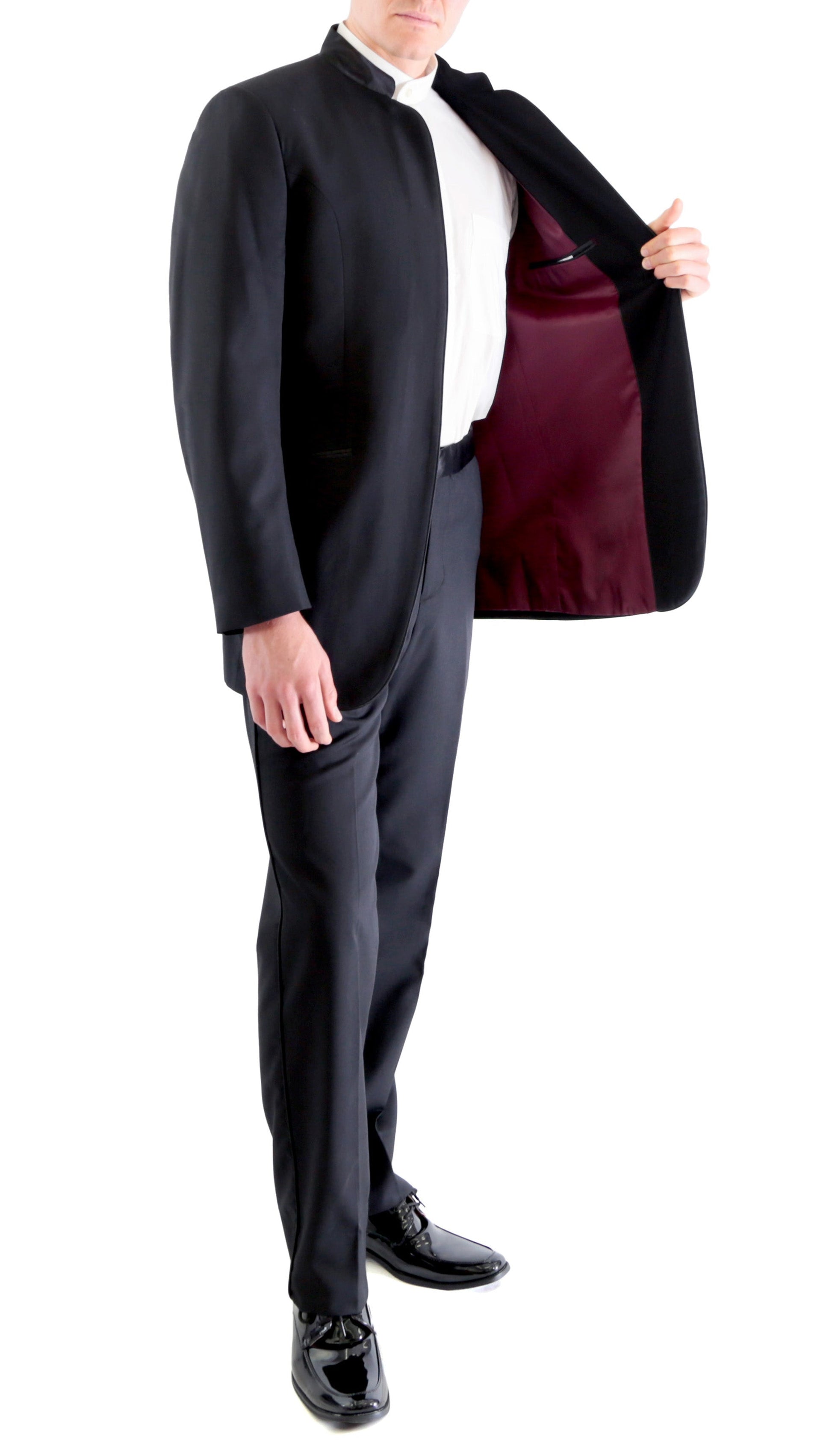 Bedford Black Mandarin Collar 2-Piece Tuxedo