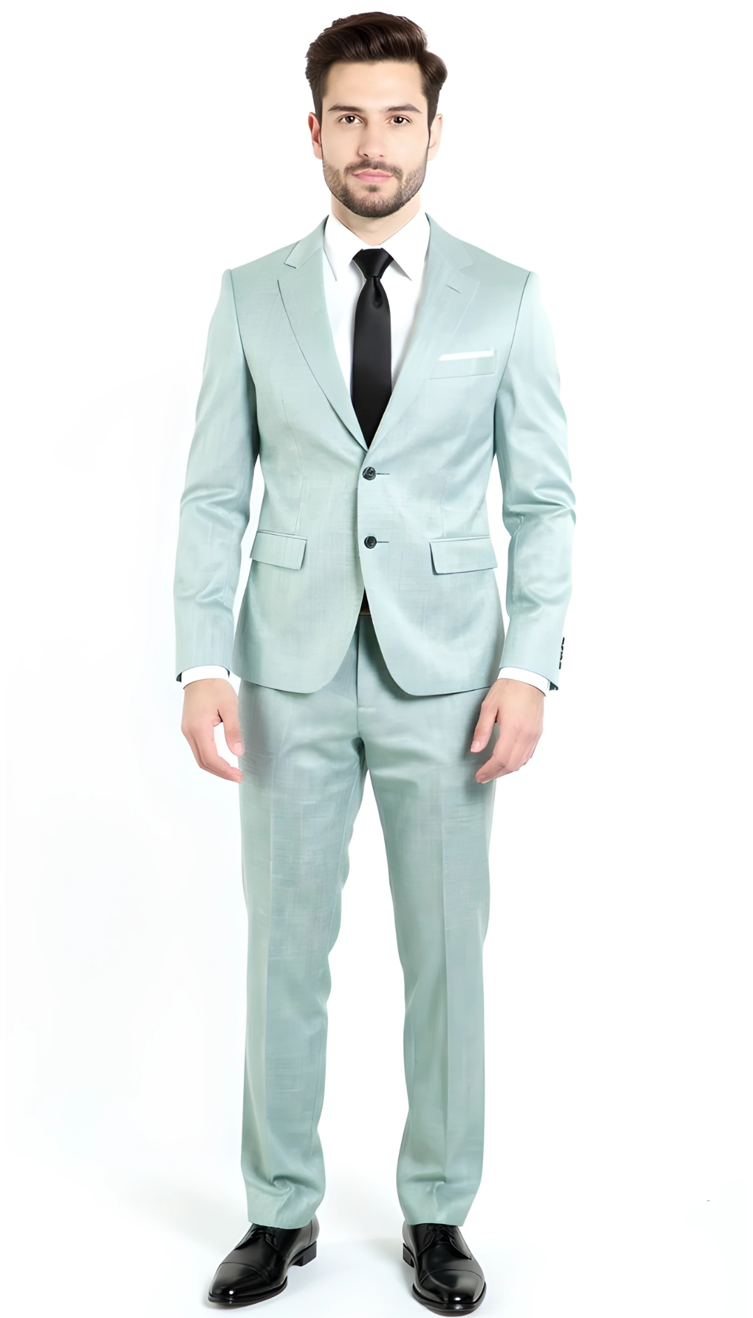 Aurelius Moss Green Slim Fit 2 Button 3-Piece Sharkskin Business Suit