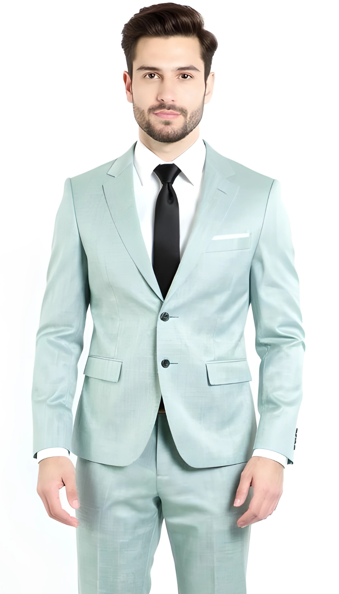 Aurelius Moss Green Slim Fit 2 Button 3-Piece Sharkskin Business Suit