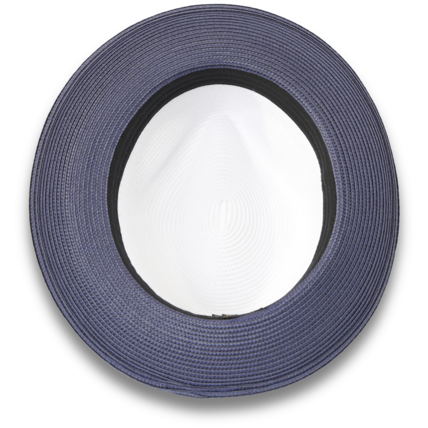 Habana Crushable Straw Hat Fedora in Two Tone Navy-White