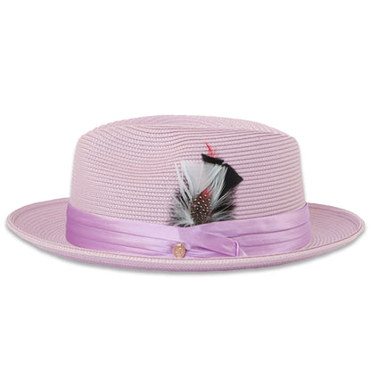 Mar Azul Crushable Straw Hat Fedora in Purple
