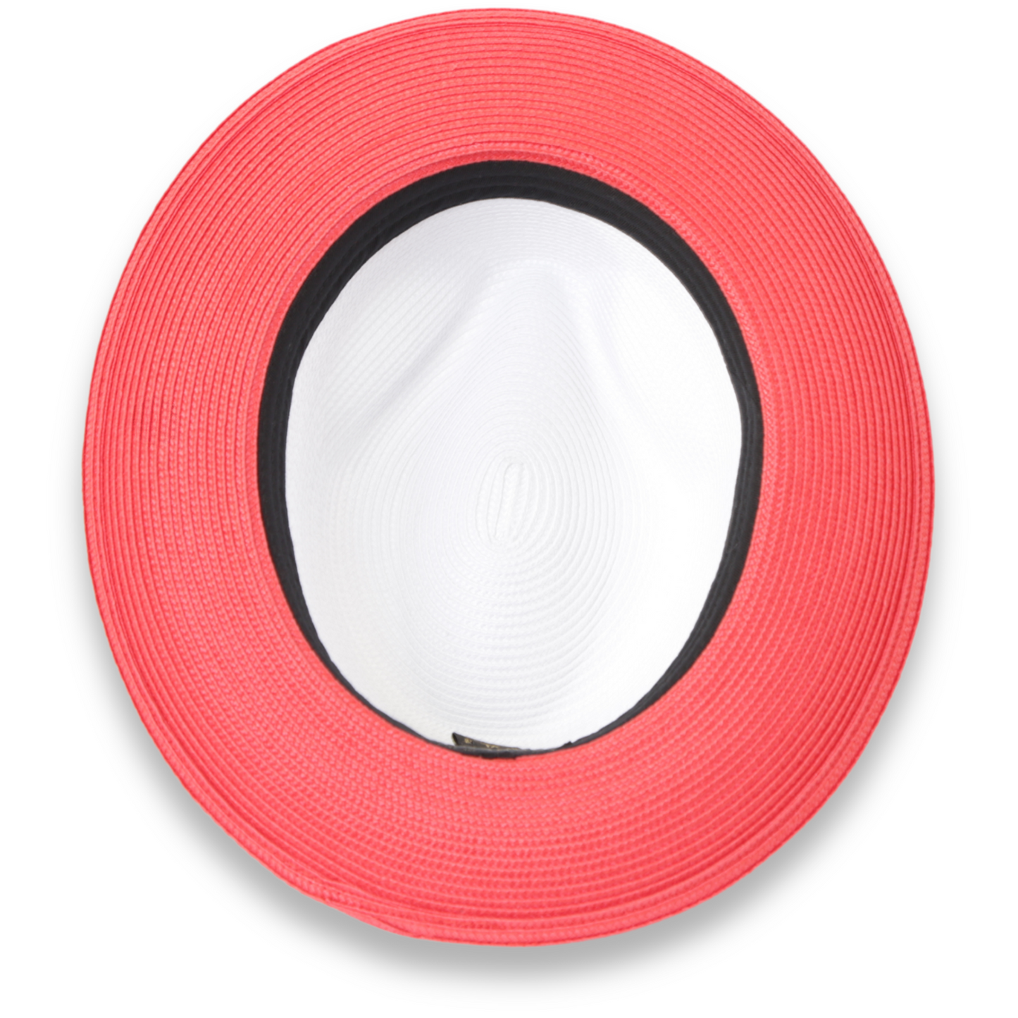 Habana Crushable Straw Hat Fedora in Two Tone Red-White