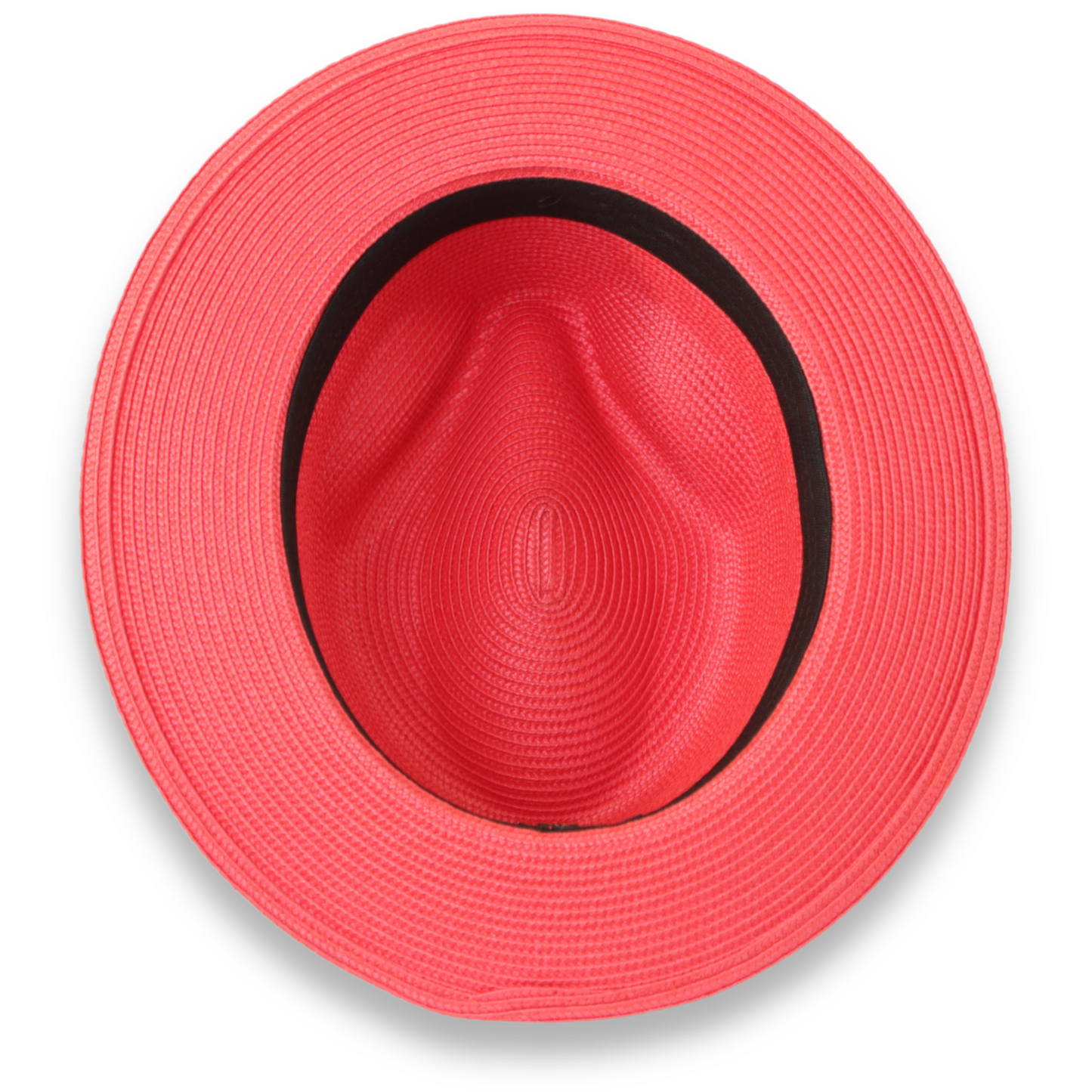 Habana Crushable Straw Hat Fedora in Red