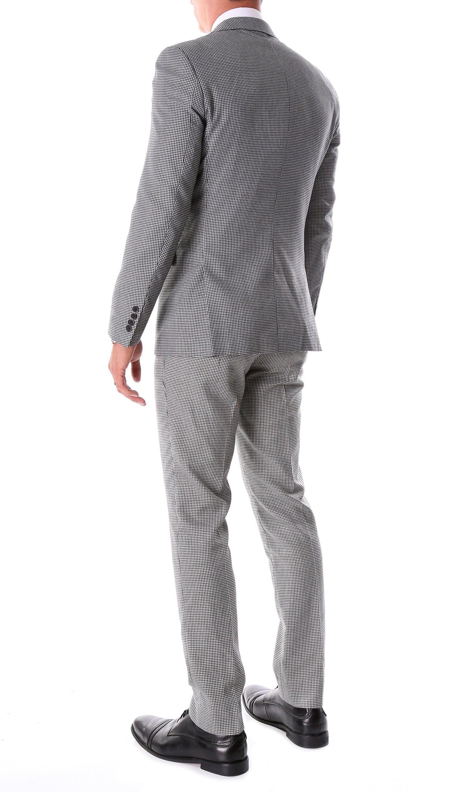 Bramwell Slim Fit Houndstooth Peak Lapel 2-Piece Suit