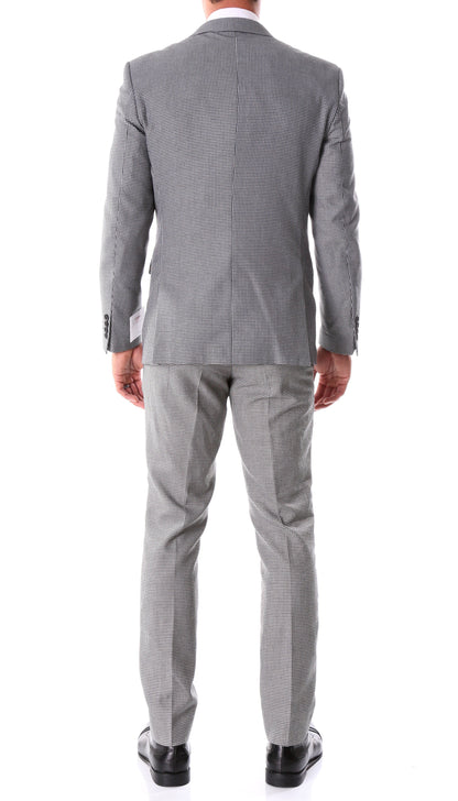 Bramwell Slim Fit Houndstooth Peak Lapel 2-Piece Suit