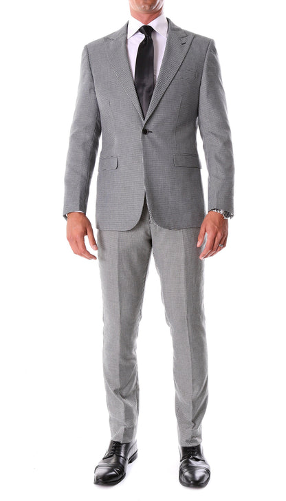 Bramwell Slim Fit Houndstooth Peak Lapel 2-Piece Suit