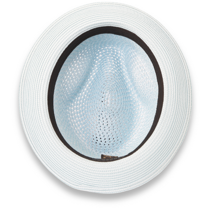 Panama Crushable Straw Hat Fedora in Sky Blue