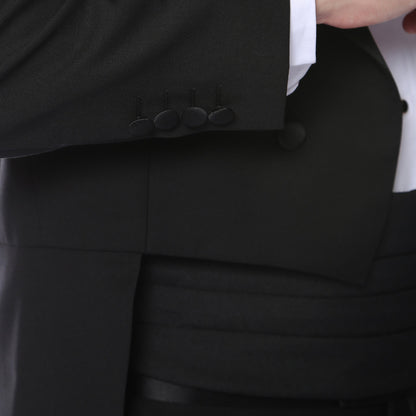Premium Regular Fit Black Tail Tuxedo - FHYINC best men's suits, tuxedos, formal men's wear wholesale