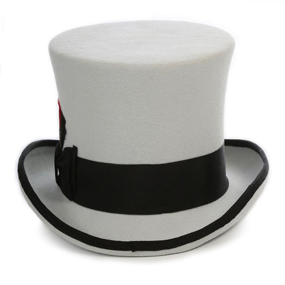 Premium Grey with Black Wool Top Hat - FHYINC best men's suits, tuxedos, formal men's wear wholesale