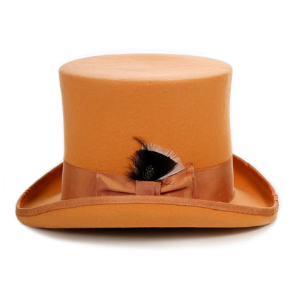 Premium Orange Wool Top Hat - FHYINC best men's suits, tuxedos, formal men's wear wholesale