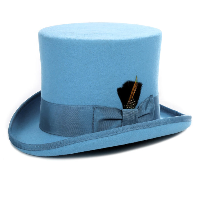 Premium Wool Sky Blue Top Hat