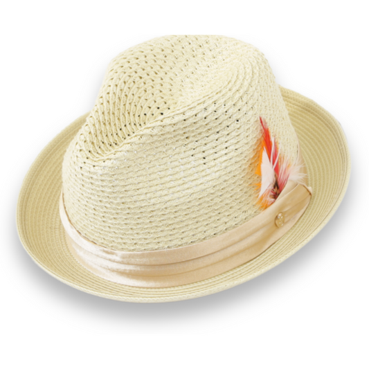 Panama Crushable Straw Hat Fedora in Tan