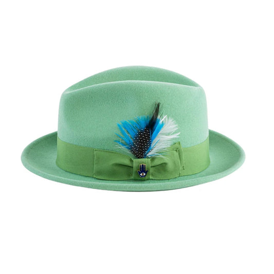 Australian Premium Wool Lime Green Brooks Fedora Hat