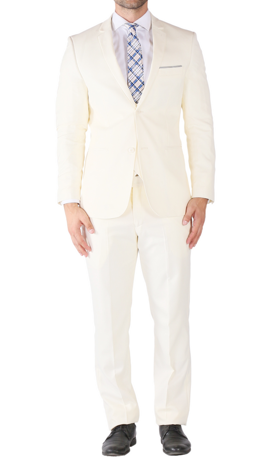 Imperial Winter White 3-Piece Slim Fit Suit
