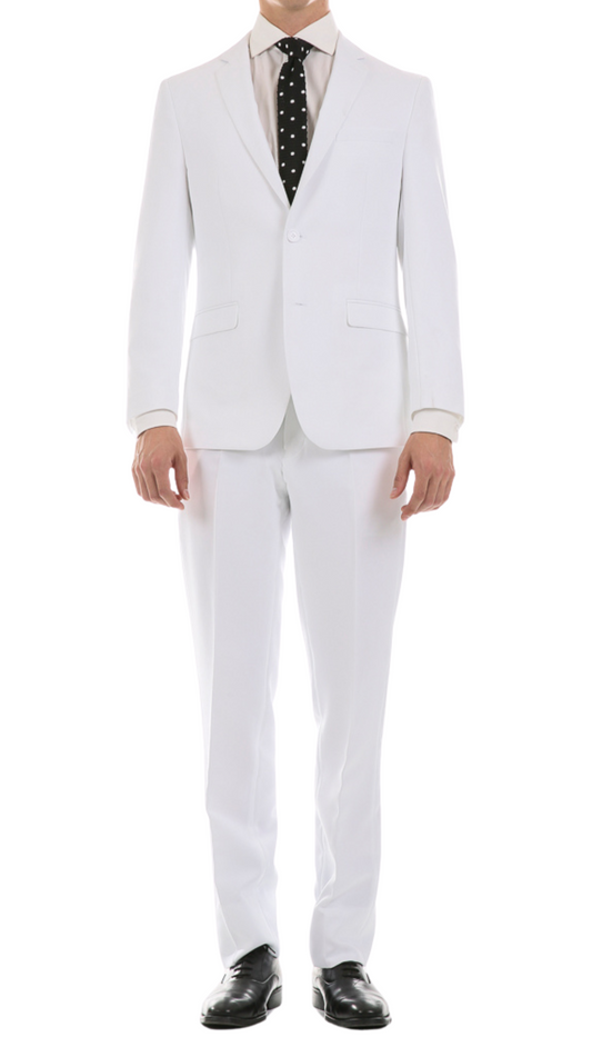 Monarch White Slim Fit Notch Lapel 2-Piece Suit
