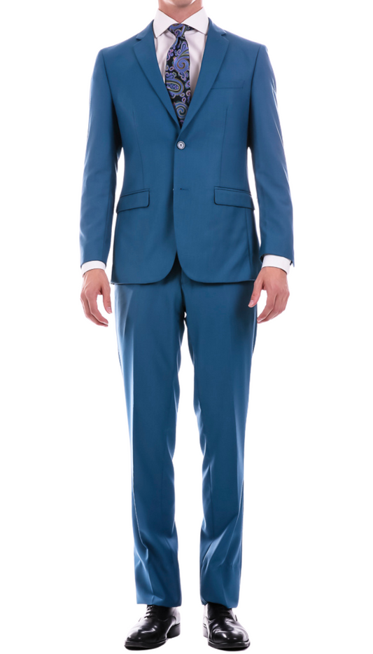 Monarch Teal Notch Lapel 2-Piece Slim Fit Suit
