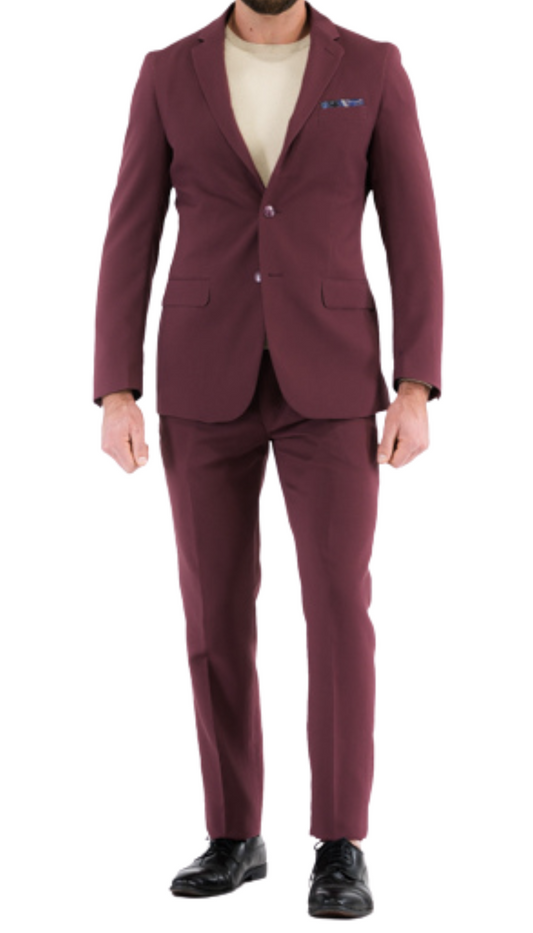 Sovereign Burgundy Slim Fit 2-Piece Suit (2)