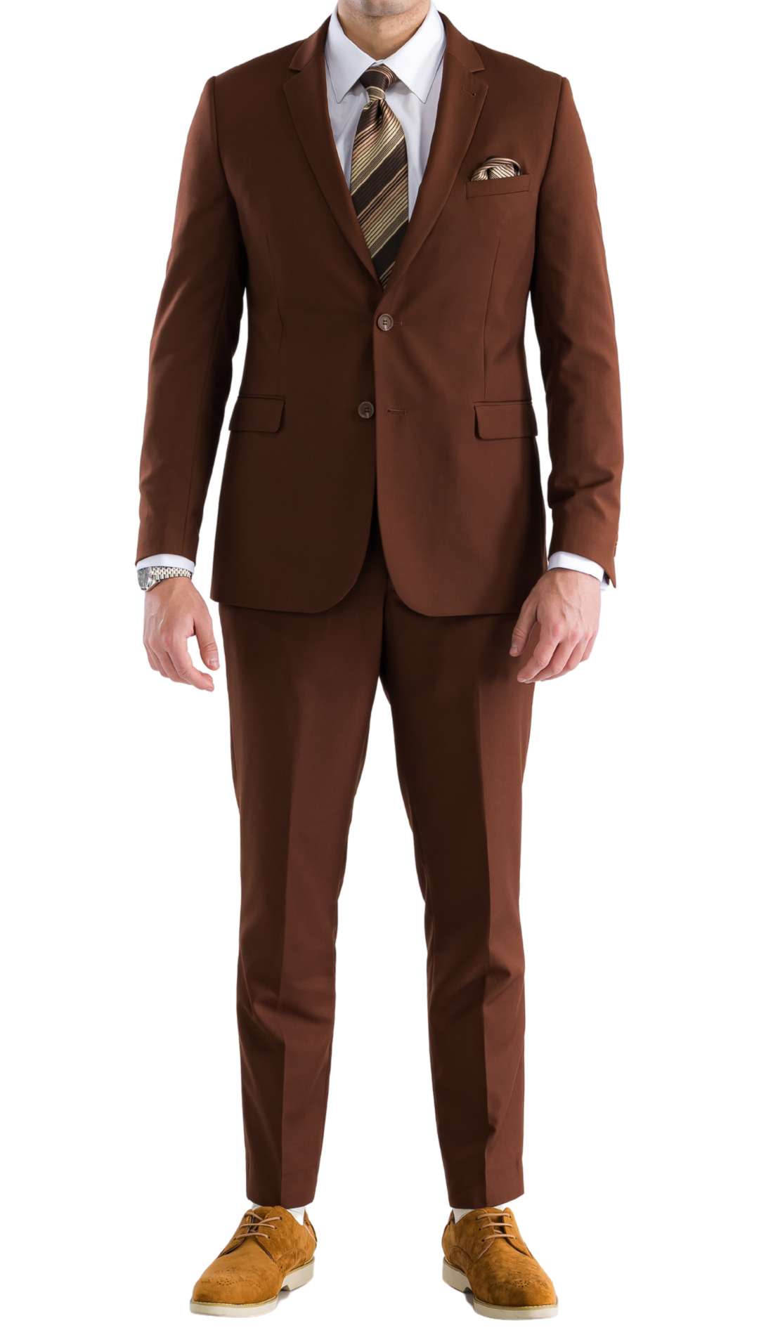 Monarch Brown Slim Fit Notch Lapel 2-Piece Suit