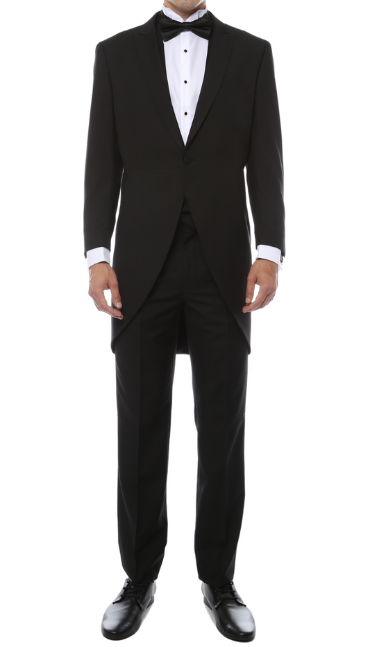Fairfax Black Cutaway Regular Fit 2-Piece Tuxedo Suit