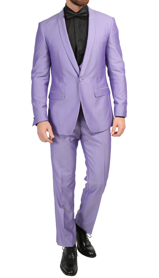 Belvedere Ultra Violet Slim Fit Shawl Collar 3-Piece Tuxedo