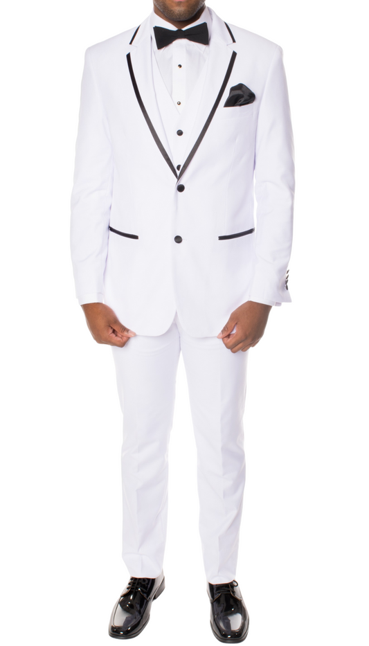 Ellsworth White & Black 3-Piece Slim Fit Tuxedo
