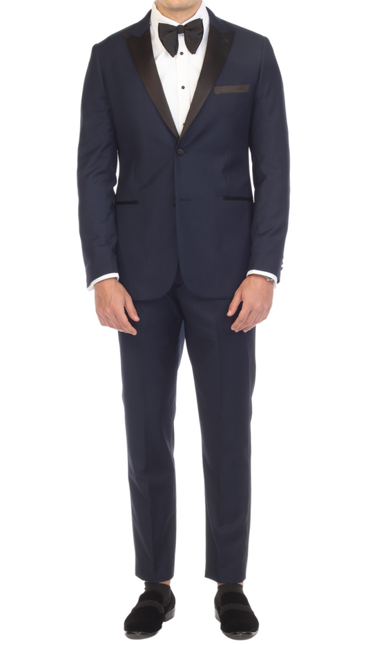 Lockwood Navy Slim Fit Peak Lapel 2-Piece Tuxedo Suit Set