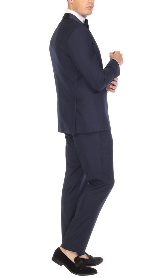 Regent Navy/Navy Slim Fit Shawl Lapel 2-Piece Tuxedo Suit Set