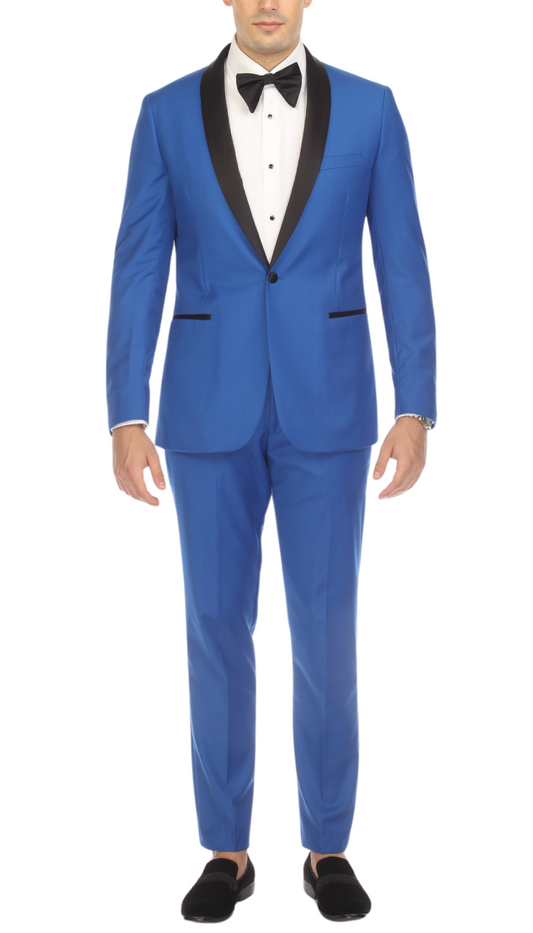 Regent Royal Blue Slim Fit Shawl Lapel 2-Piece Tuxedo Suit Set