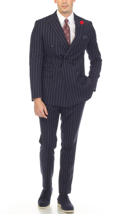 Aragon Peak Lapel Double Breasted Slim Fit Suit