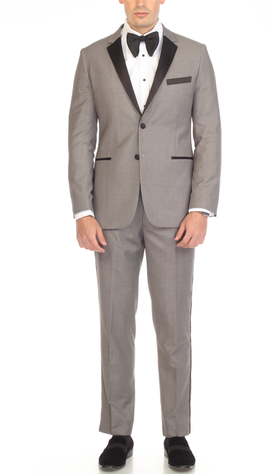 Royston Grey Slim Fit Notch Lapel Tuxedo