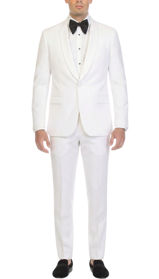 Regent White Slim Fit Shawl Lapel 2-Piece Tuxedo Suit Set