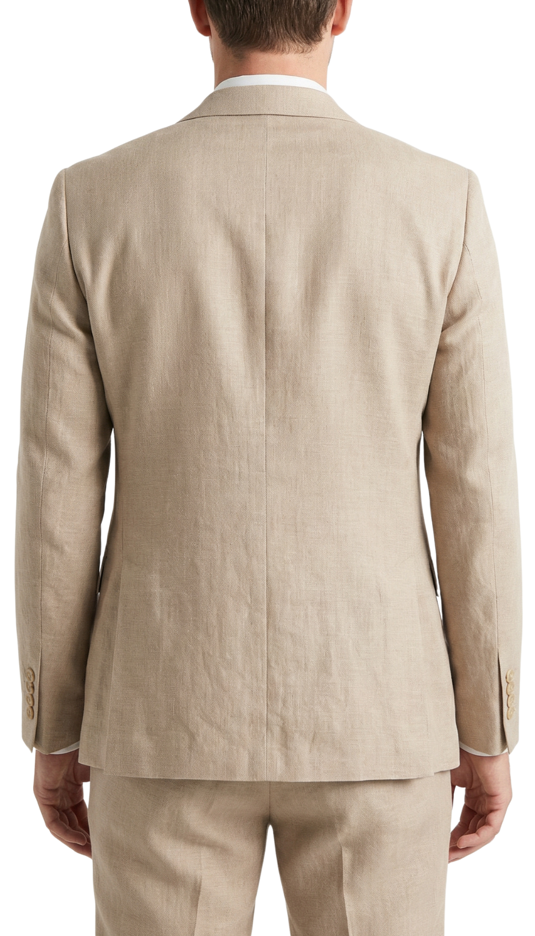TESSUTO MEN'S TAN SLIM FIT 3-PIECE SUIT | NOTCH LAPEL & PICK STITCHING