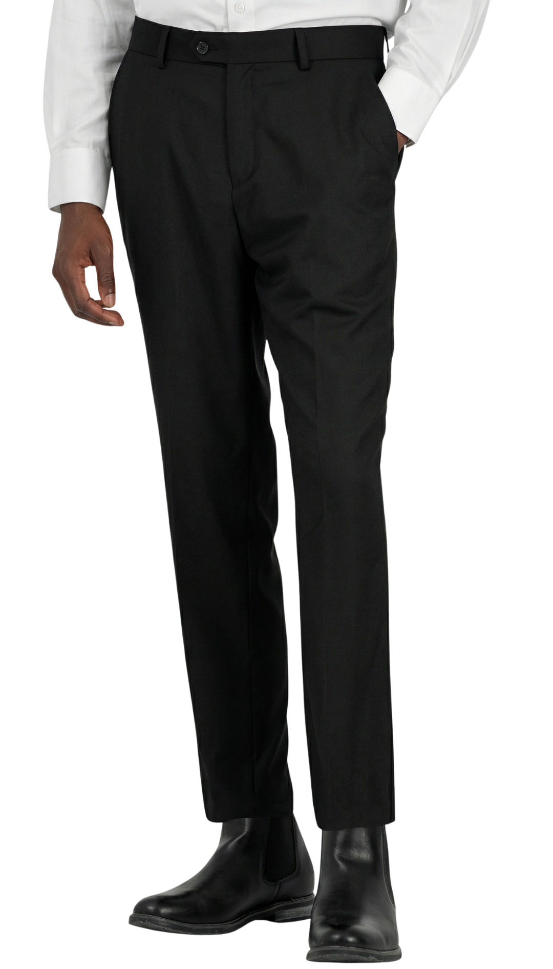 TESSUTO MEN'S BLACK SLIM FIT 3-PIECE SUIT | NOTCH LAPEL & PICK STITCHING