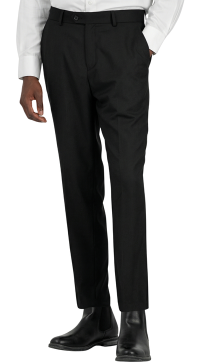 TESSUTO MEN'S BLACK SLIM FIT 3-PIECE SUIT | NOTCH LAPEL & PICK STITCHING