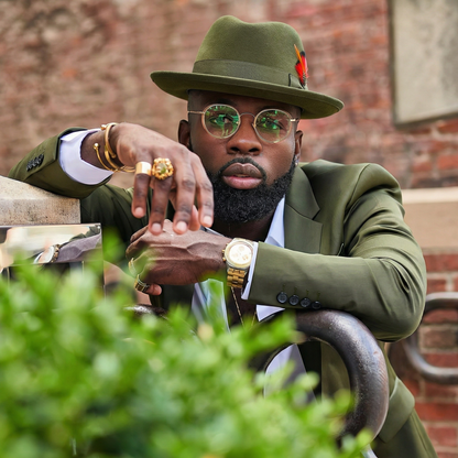 Australian Premium Wool Olive Green Godfather Hat