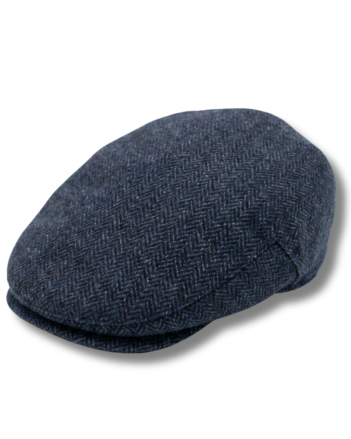 Herringbone Navy Flat Ivy Cap