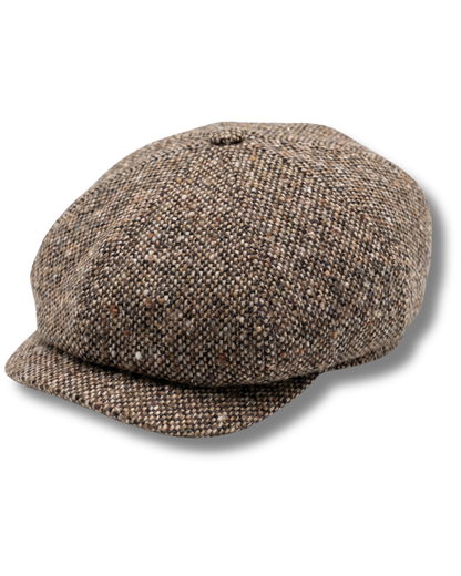 Premium Tweed Cognac Newsboy Cap