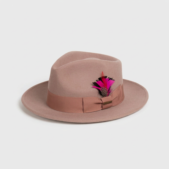 Classic Pink Wool Fedora