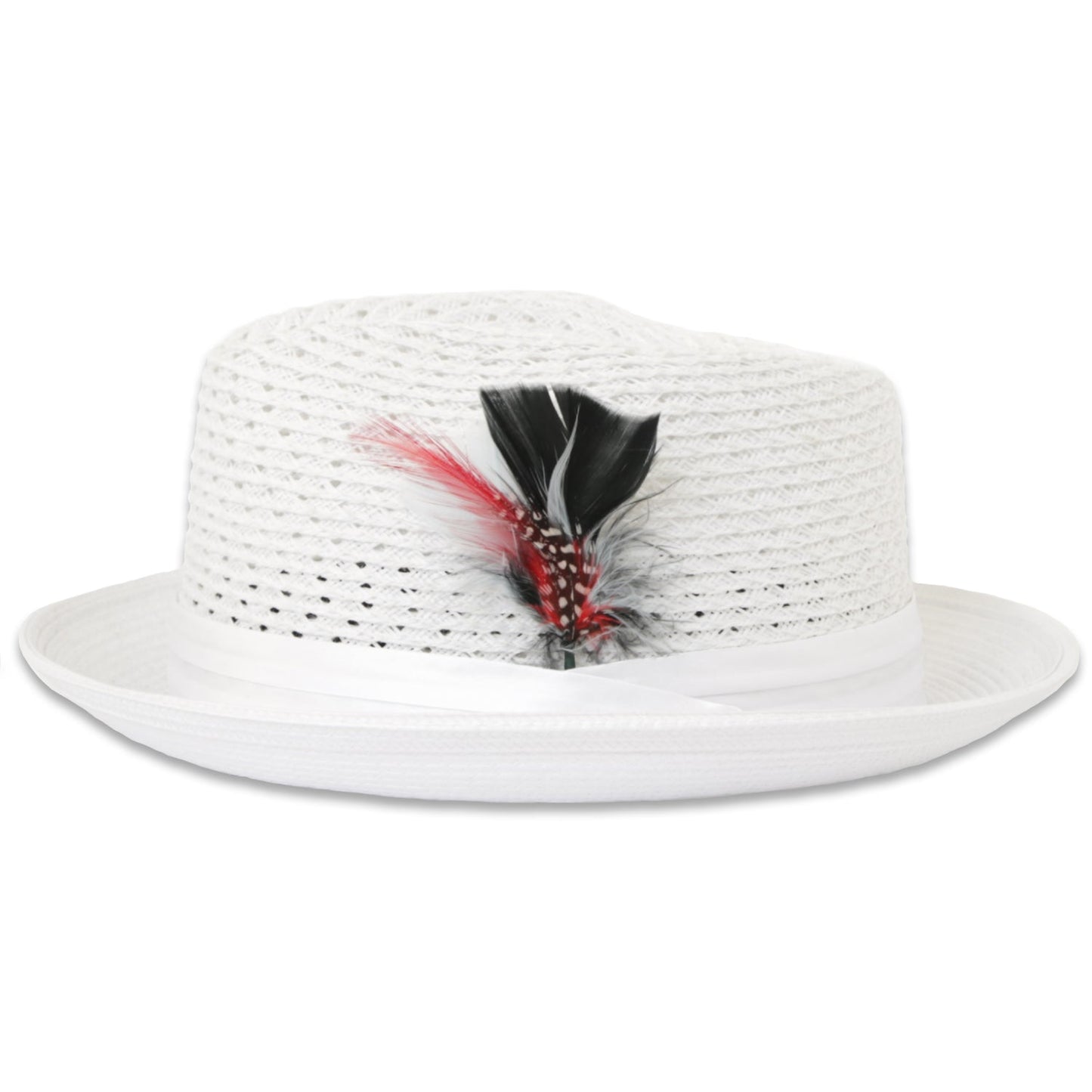 Panama Crushable Straw Hat Fedora in White