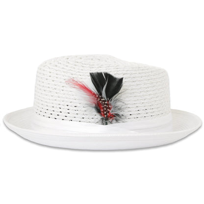 Panama Crushable Straw Hat Fedora in White