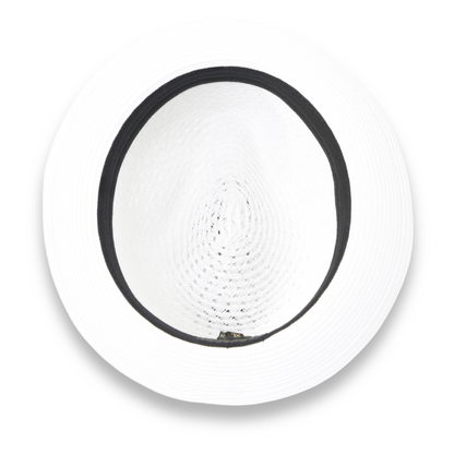 Panama Crushable Straw Hat Fedora in White